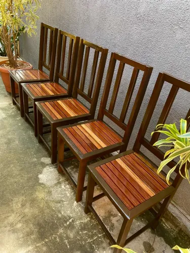 CONJUNTO 5 CADEIRAS EM SUCUPIRA/PARAJU