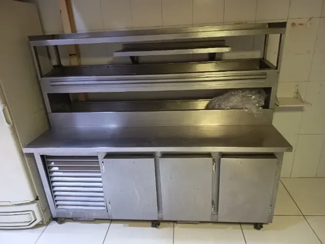 balcão refrigerado inox 3 portas    