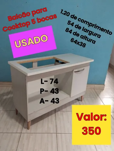 Balcão para Cooktop 5 bocas USADO conservado