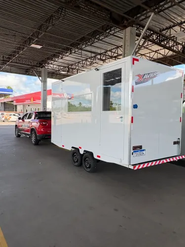 Trailer barbearia completo com banheiro