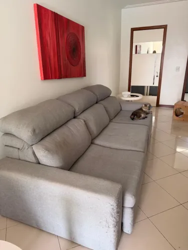 Sofá Grande Cinza Retrátil e Reclinável - 3 Lugares