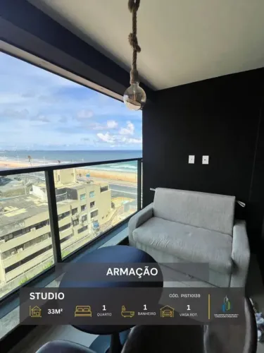 STUDIO NASCENTE MOBILIADO 33m² 1 QUARTO VARANDA 1 VAGA INFRA VENDE ARMAÇÃO