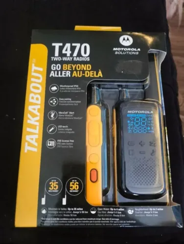 Par Talkabout Motorola T470 Walk Talk Rádio Comunicador Até 35km novo com garantia 1 ano