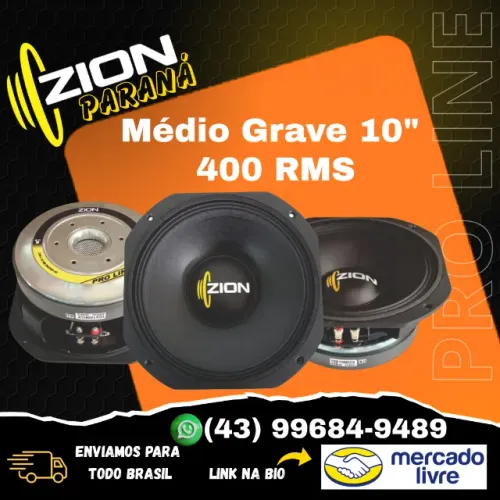 Alto Falante Médio Grave Zion 10" 8ohms 400rms 10810 Mgx Pro