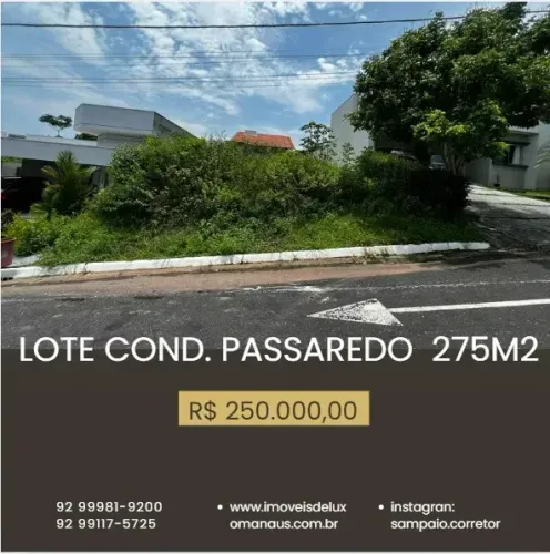 COND. PASSAREDO, LOTE COM 11 X 25, 275M2, TODO DOCUMENTADO