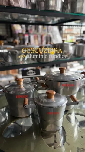 Cuscuzeira em alumínio fundido