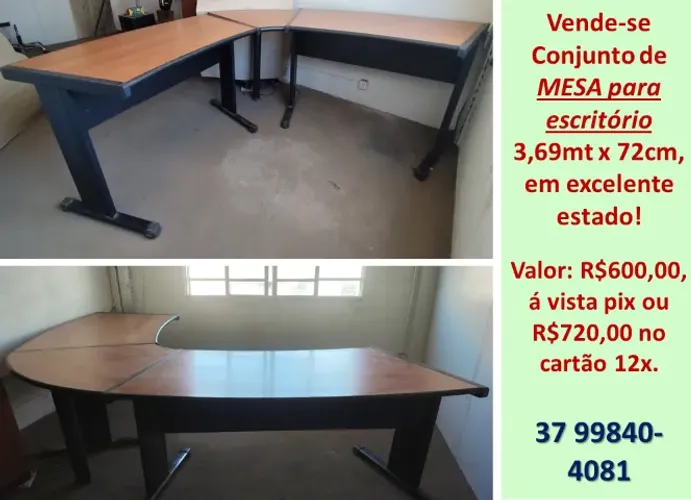 Conjunto de Mesa para escritorio 3,69 x 72cm