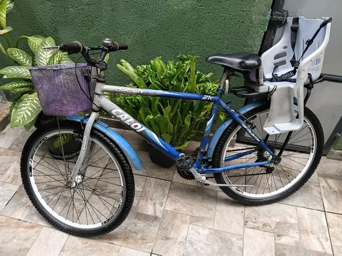 Bicicleta caloi adulto 21 marchas aro 26 aero rolimã + cesta + garupeira ( parcelo 4x sj)