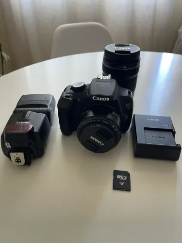 Canon EOS Rebel T5 + Lente 50mm + Lente 18-55 + Flash Canon 430EX II