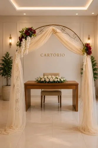 Aluguel de Arco Decorativo + Placa Personalizada para Casamentos e Eventos