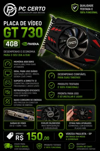 gt 730 4gb placa de video nvidia 