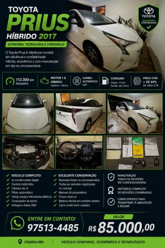 Toyota Prius Hybrid 1.8 16V 5P Aut. 2017