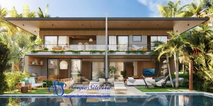 Casa em condomínio Ocean Garden frente mar no Porto das Dunas com 4 suítes