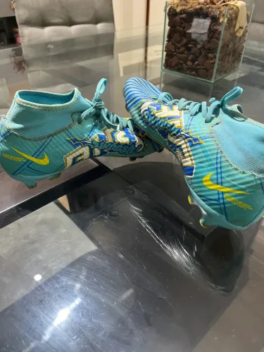 Chuteira nike mercurial azul cravo 