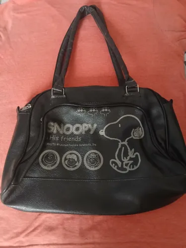 Bolsa ombro Snoopy e friends preta nova