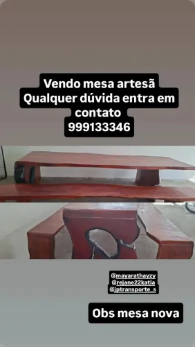 Mesa nova artesã de jaquera