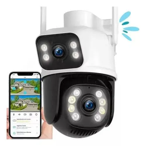 Câmera de Segurança Wi-Fi Dupla 6MP - Externa - Prova D'Água