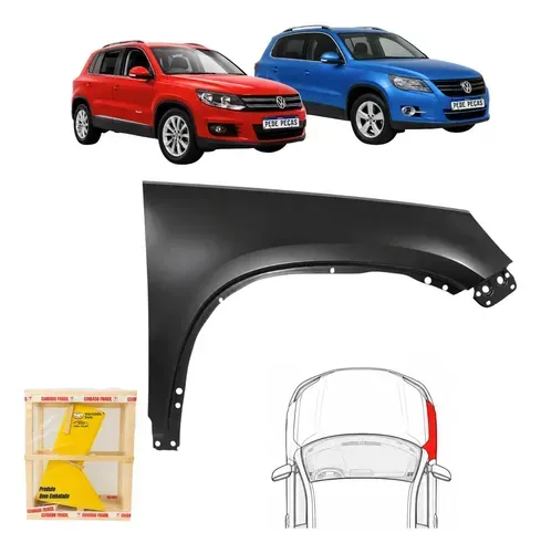 Paralama Vw Tiguan 2009 10 11 12 13 14 15 16 2017 Direito