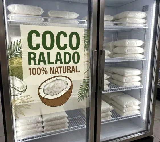 Coco ralado congelado 100% natural um kilo 