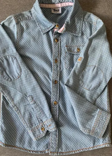 Camisa Infantil Trick Tam 8 Manga Longa Estilo Jeans Confortável