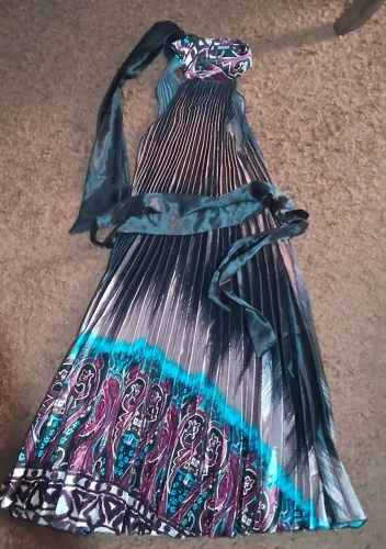 Vestido plissado tamanho único
