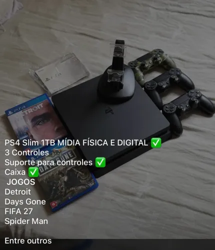 Vende-se ps4 1TB mídia física e digital