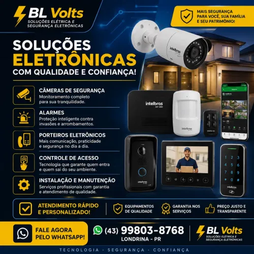 Instalação de Câmeras, Alarmes, Cerca Elétrica e Controle de Acesso