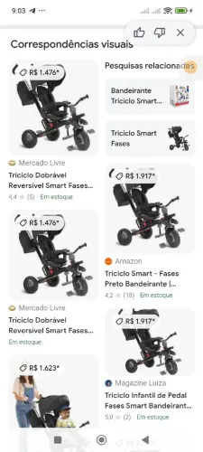 Triciclo/carrinho smart fases dobrável reversível NOVO