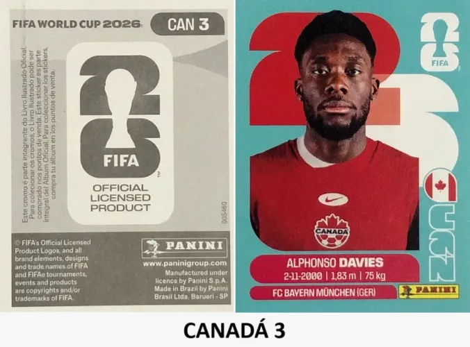 Figurinha copa do mundo 2026 - Canadá 3 ( Alphonso Davies)