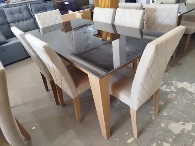 Mesa Nova Tampo MDF Com Vidro Lacado Entrega Grátis