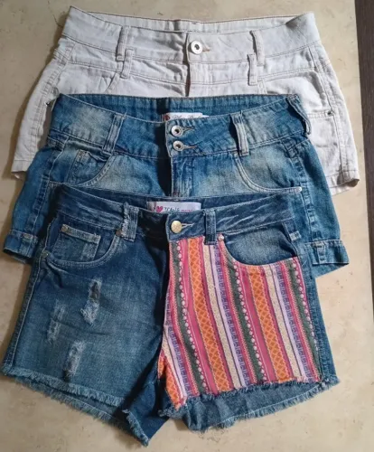 Lote desapego 3 shorts curto (2 Renner tam 36 e 1 Marisa tam 38)
