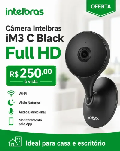 Câmera Intelbras iM3 C Black Full HD Wi-Fi