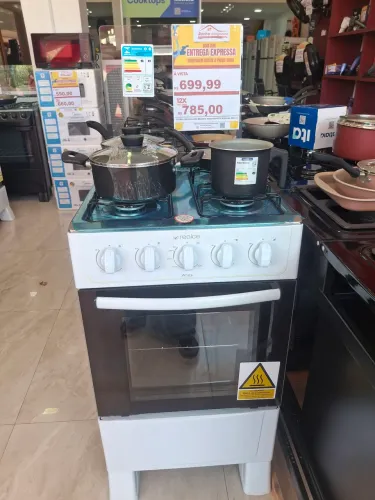 FOGÃO 4 BOCAS BRANCO REALCE