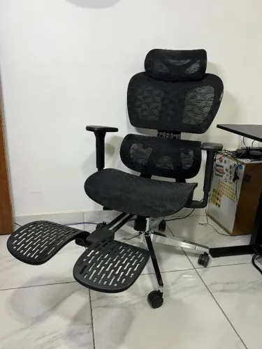 Cadeira Escritório Ergonômica Sensetup Cosy T03 Preto Mesh Reclinável com Apoio de Braços