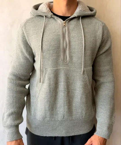 Moncler wool cashmere Tricô com capuz L e XL