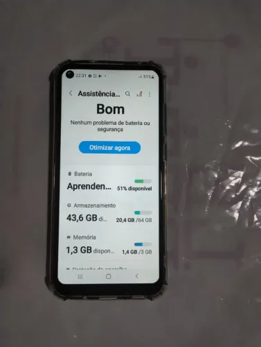Smartphone Samsung galaxy a11 64gb 3 de ram usado com capa e película