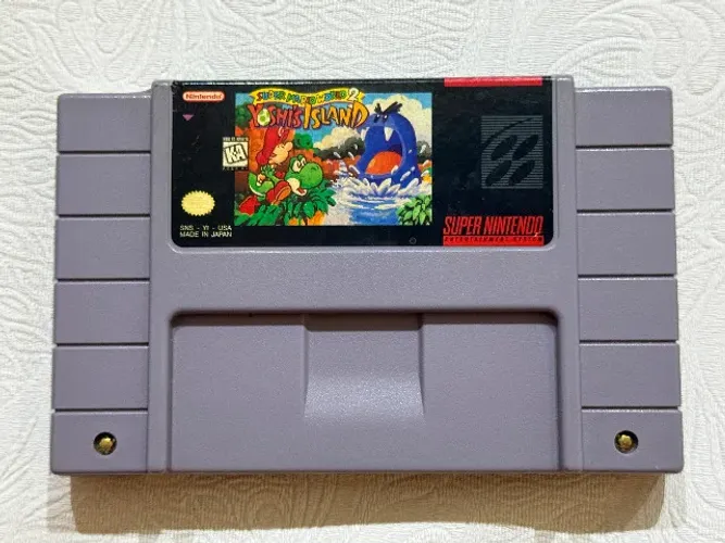 yoshi island cartucho original snes super nintendo retro super mario world 2
