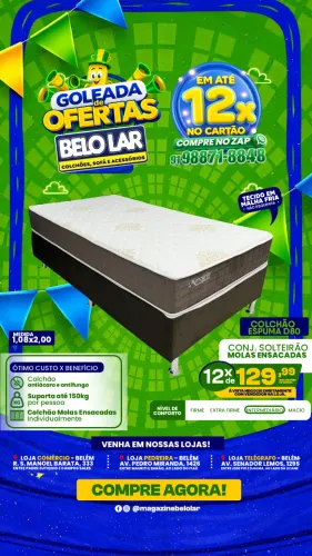 Cama Solteirão Molas Ensacadas