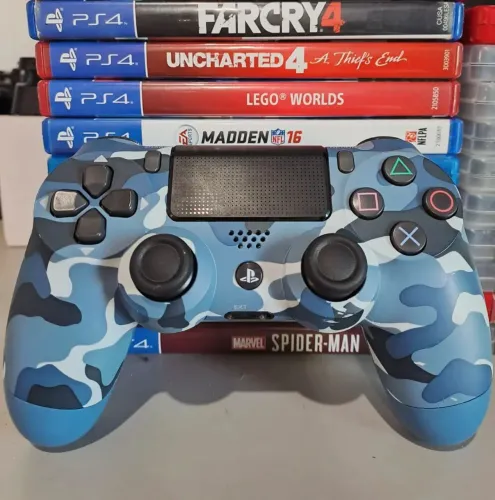 Controle PS4 DualShock Original Camuflado Azul