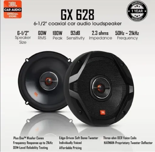 Par De Alto Falante Coaxial Jbl Gx628 6 Polegadas 60w Rms (Linha Americana)