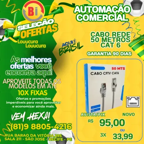 Cabo de Rede Categoria CAT 6 de 50,00 Mts