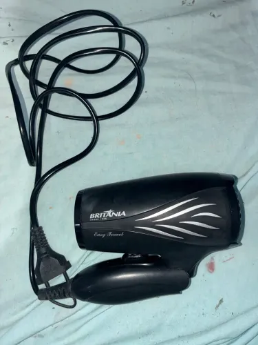 Secador De Cabelos Travel Preto Britania 1000w Viagem