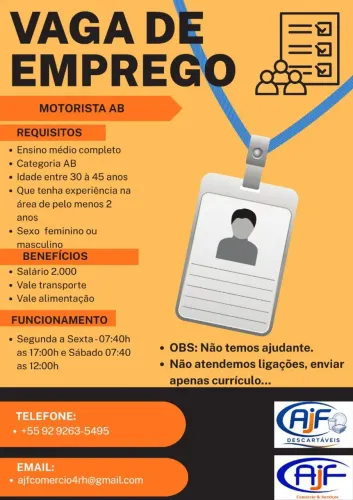 Vaga para motorista