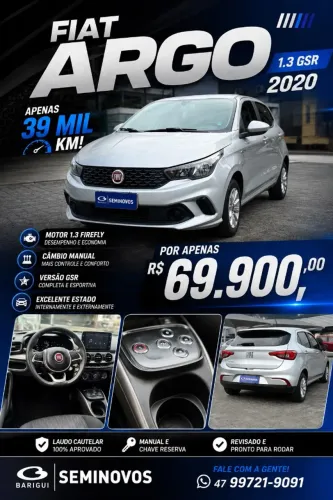 Fiat Argo Drive GSR 1.3 8V Flex 2020