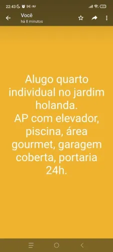 Quarto individual no jardim holanda.