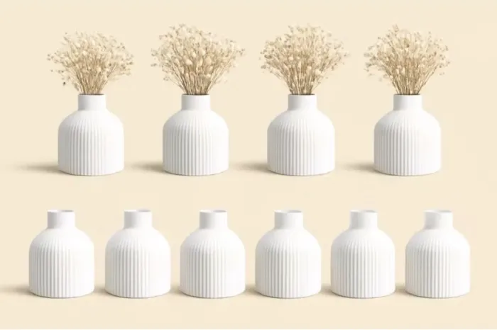 Kit 15 vasos de gesso luxo
