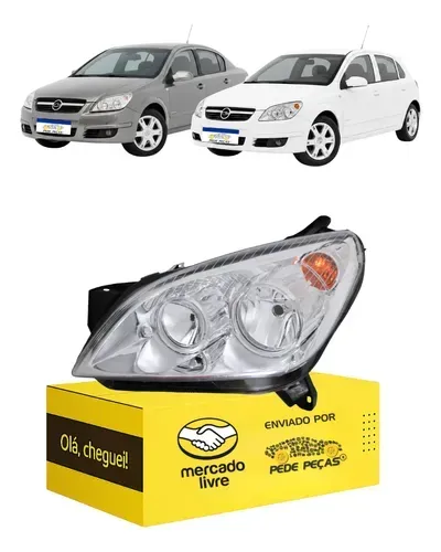 Farol Chevrolet Vectra 2006 2007 2008 Cromado Novo Le Esquerdo/motorista