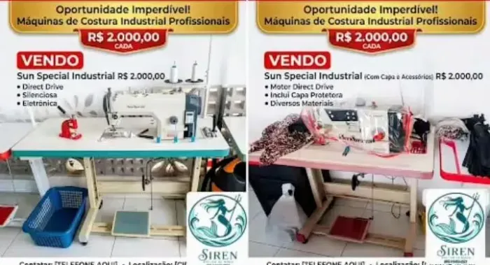 Máquina de costura reta direct drive industrial 