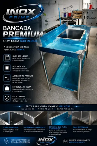 Pias em inox sob medida