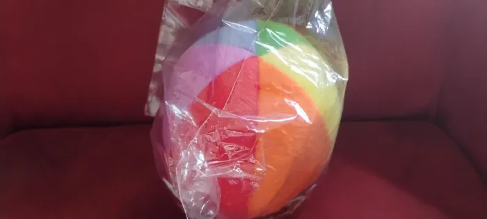 Bola de Pelúcia Infantil com Chocalho - 15cm